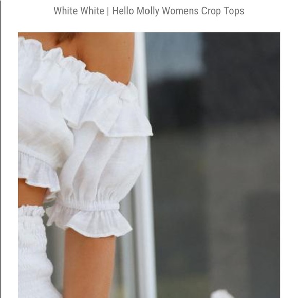 Hello Molly Feathered Angels White Ruffled Crop Top Size Small NWT - Picture 4 of 16